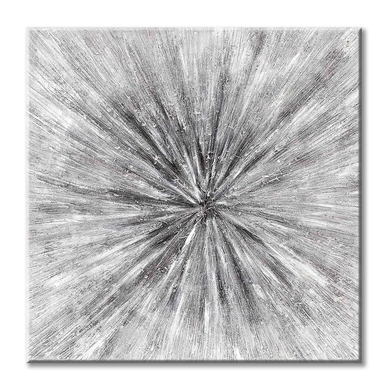 UTOP-art Abstract Painting Canvas Wall Art: Gray Artwork Hand Painted Picture for Office (24'' x 24'' x 1 Panel) - Image 1